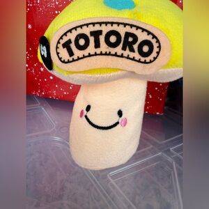 Totoro Yellow Mushroom Plush Toy 7”Cute Smiling Stuffed Kids Toy